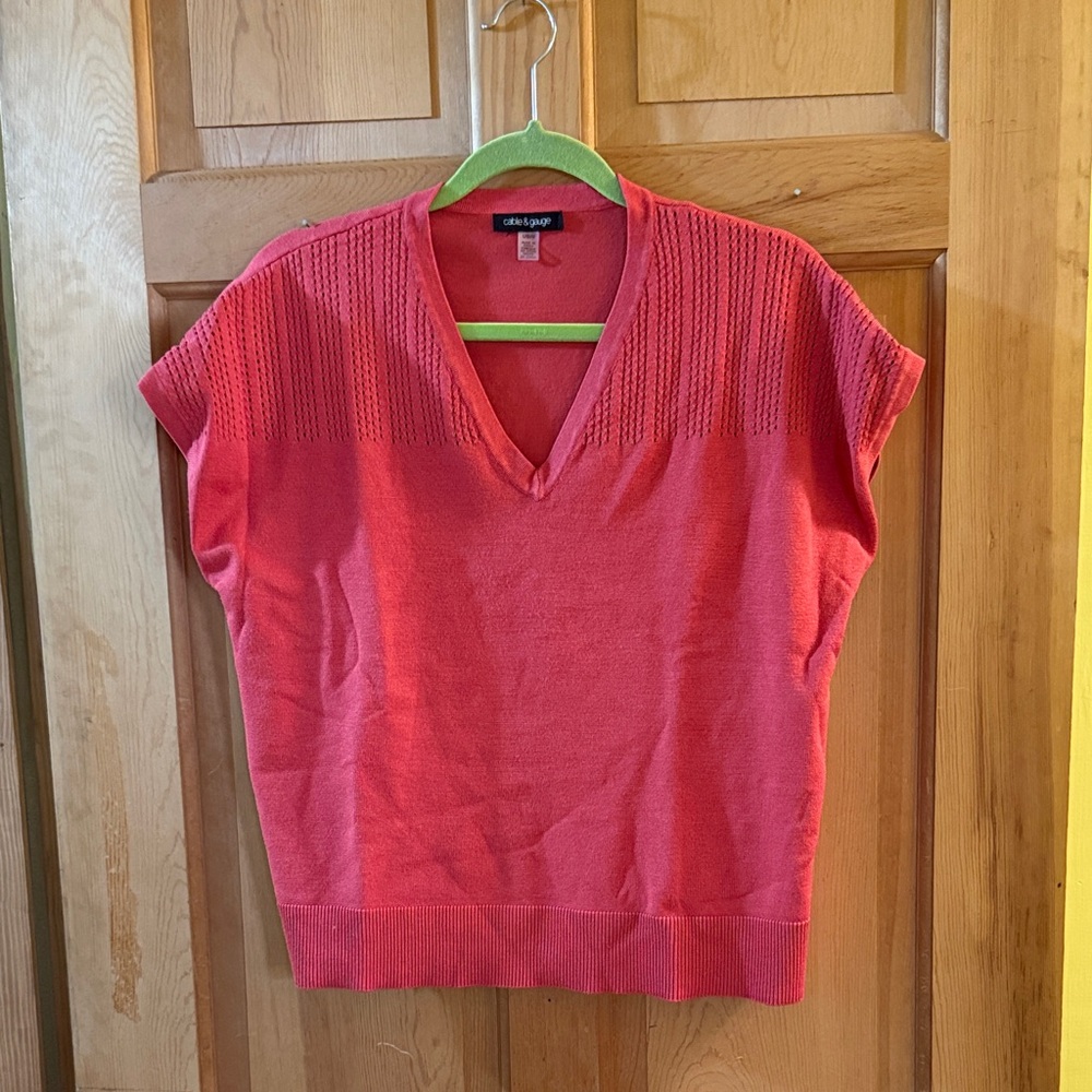 Cable & Gauge Coral Knit Top